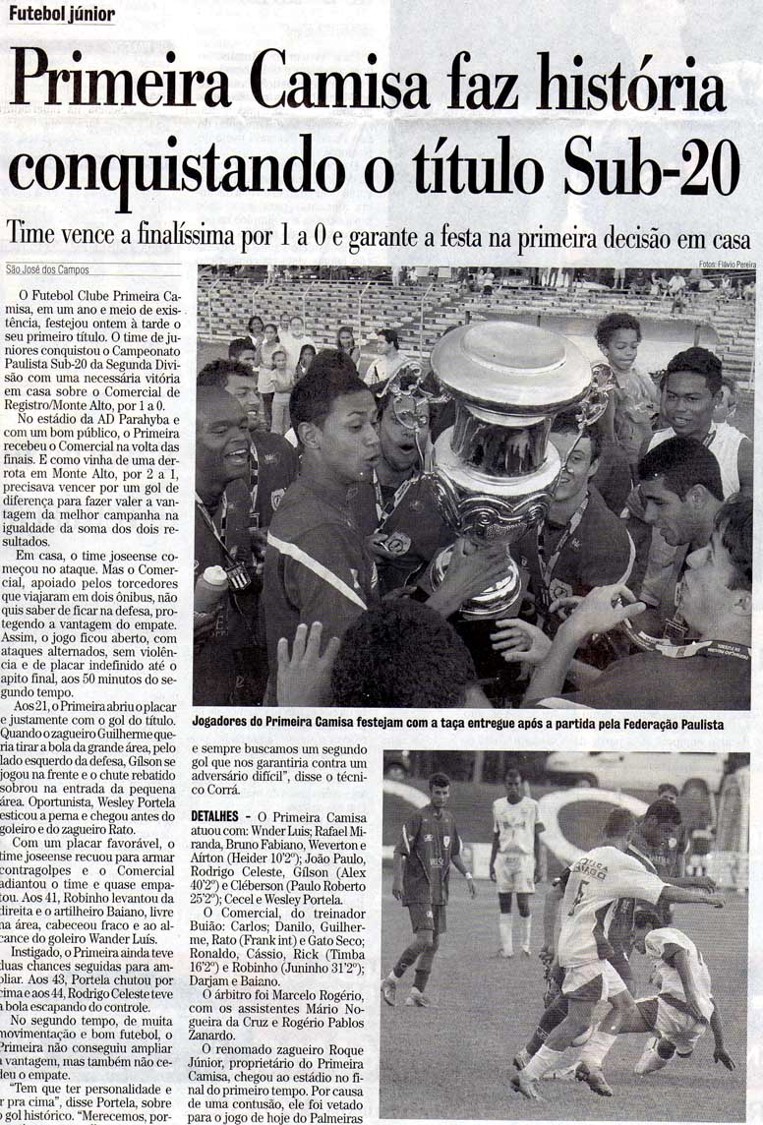 Campeão Paulista sub-20 em 2008